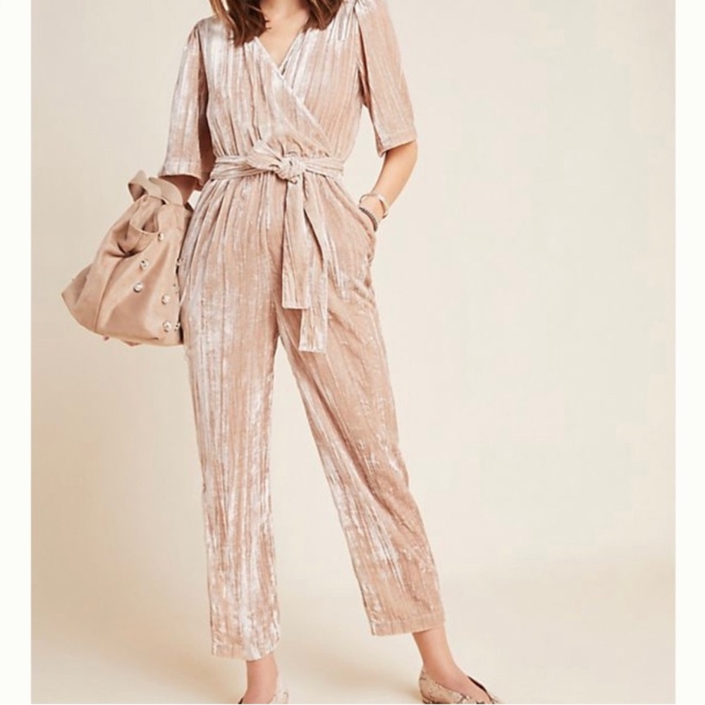 DOLAN LEFT COAST Mandy Crushed Velvet Jumpsuit size small